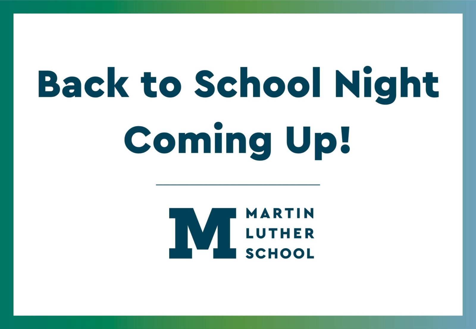 Back to School Night Coming Up!